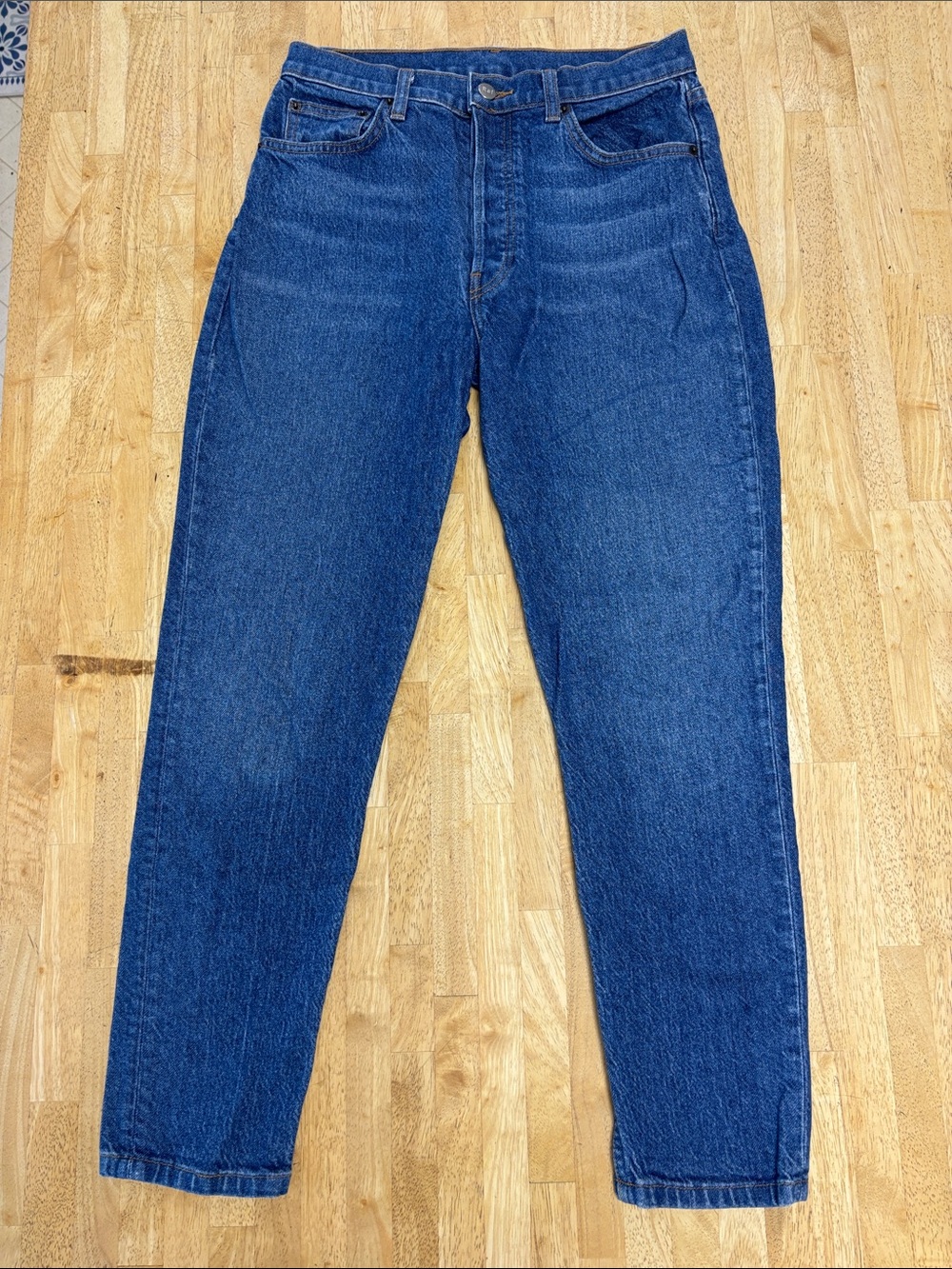 Reformation Serena High Skinny Crop Jeans Cannes Wash 28 Button Fly Denim